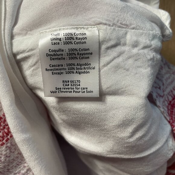 Anthropologie Pixie Tiered Maxi Skirt by De Novo size 12 L red white stripe midi - Picture 9 of 9